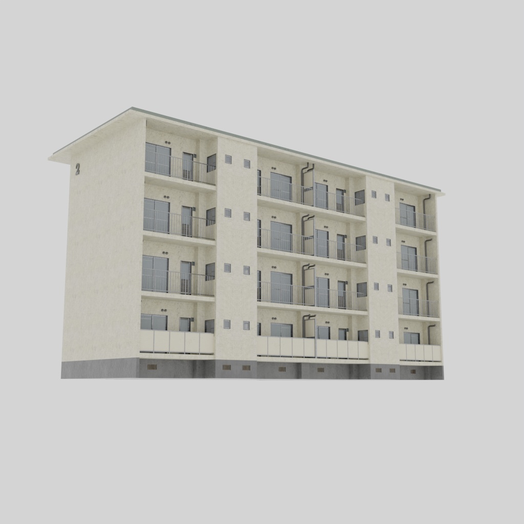 【ワールド】ノスタルジック団地【建物パーツセット】