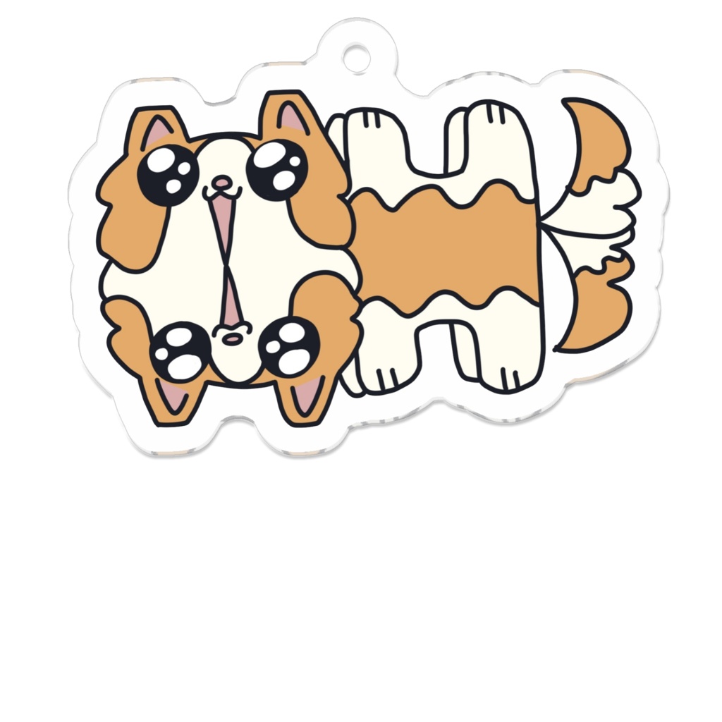 シンメトリー犬　アクリルキーホルダー