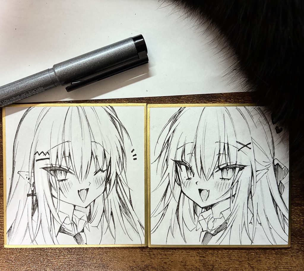 吸血鬼ちゃん厚手もちもちクッション(直筆サイン入り手描き豆色紙付き)