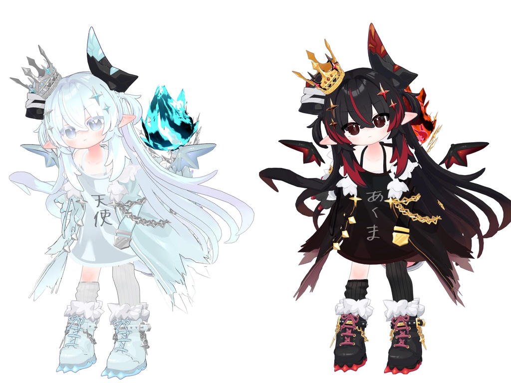 【邪竜メルヴィ専用】【無料あり】天使×悪魔風テクスチャセット