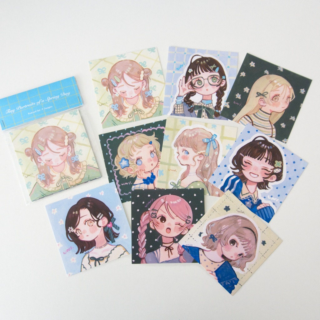 新作┊【ポストカードセット】Tiny Portraits of a Spring Day┊9枚入り