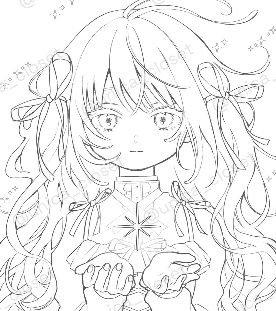 【DL無料】塗り絵/雲丹。オリジナル線画