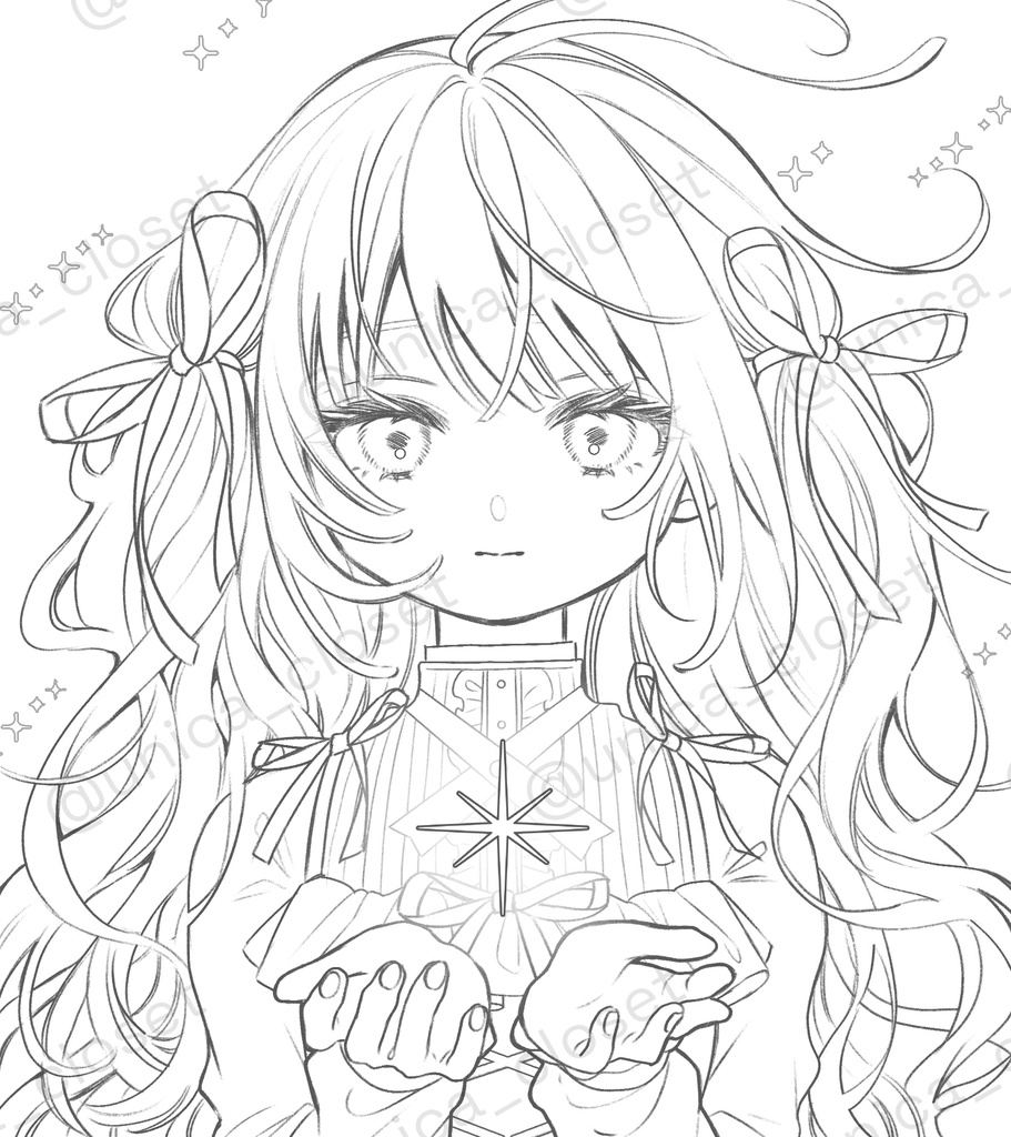 【DL無料】塗り絵/雲丹。オリジナル線画