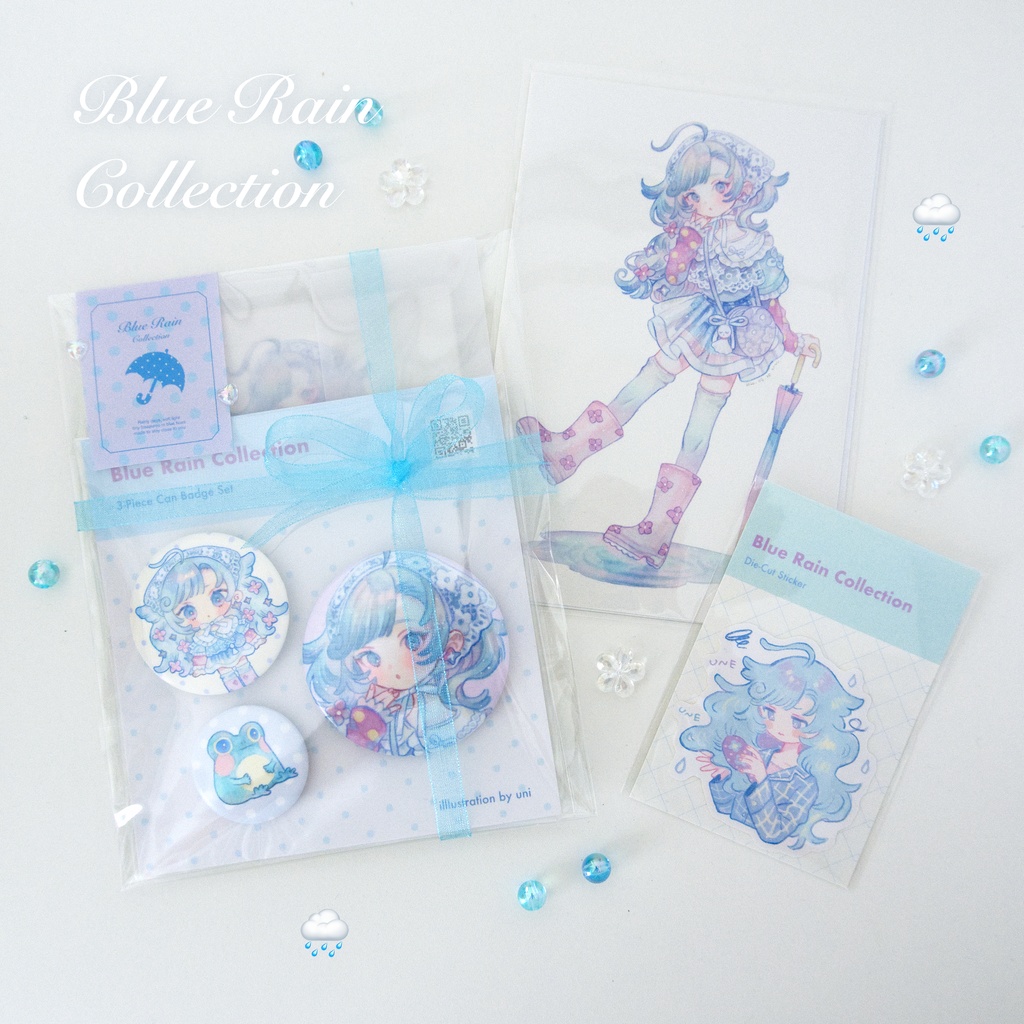【新作】Blue Rain Collection☔️【缶バッジ・ポストカード・ステッカー】