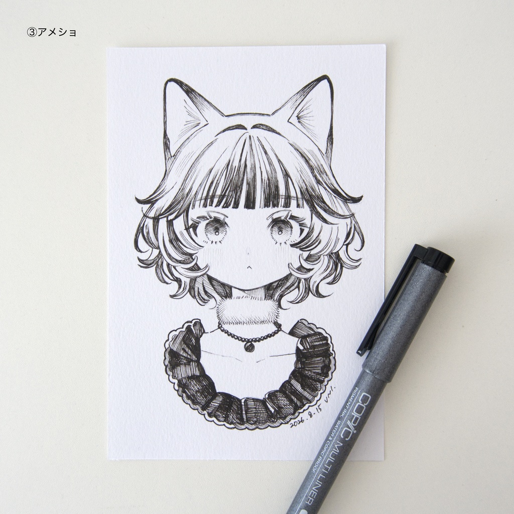【ペン画】ねこねこコレクション(Mono)┊原画