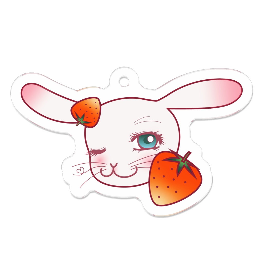 ♥らびこ♥イチゴアクリルキーホルダー