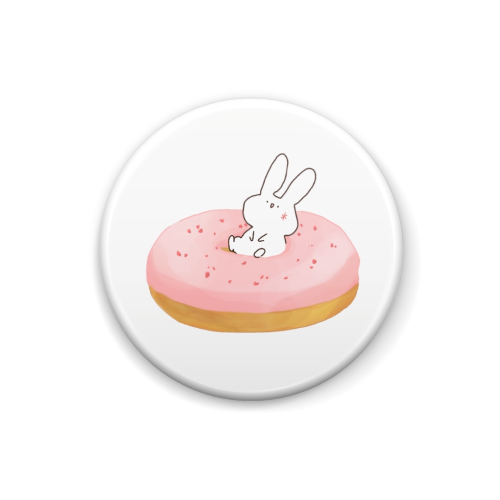 うさぎとドーナツ 缶バッジ