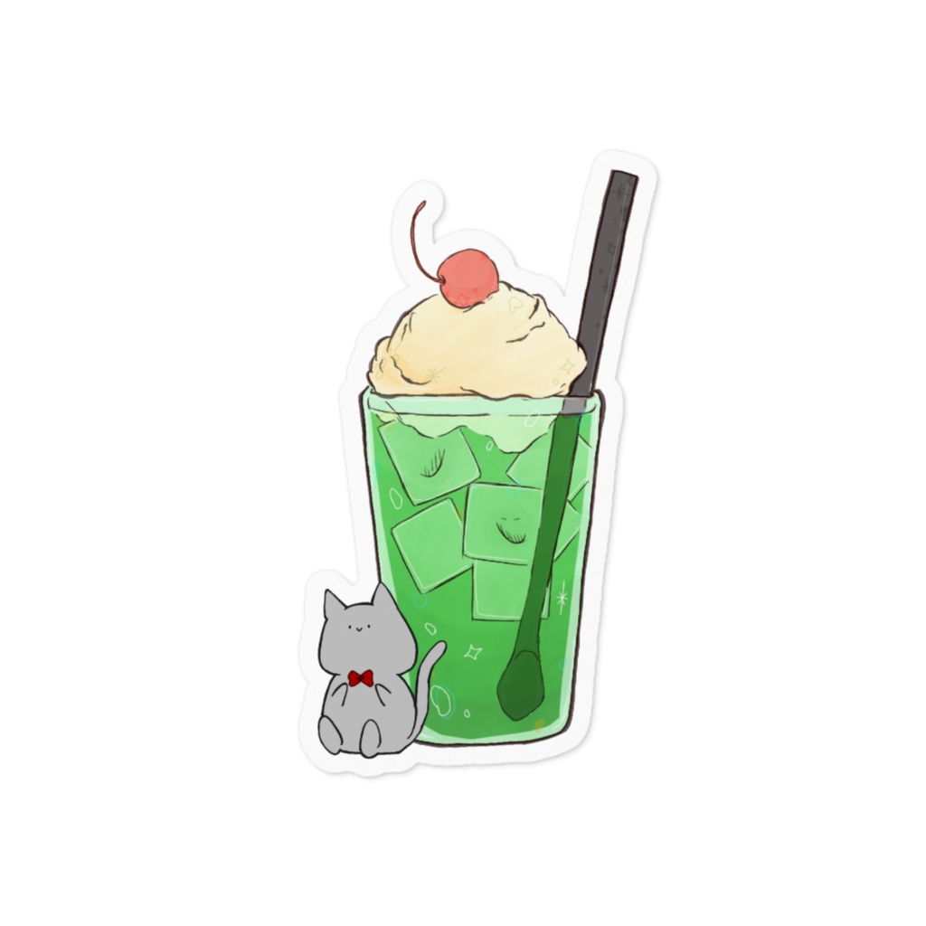 ねことクリームソーダ ステッカー