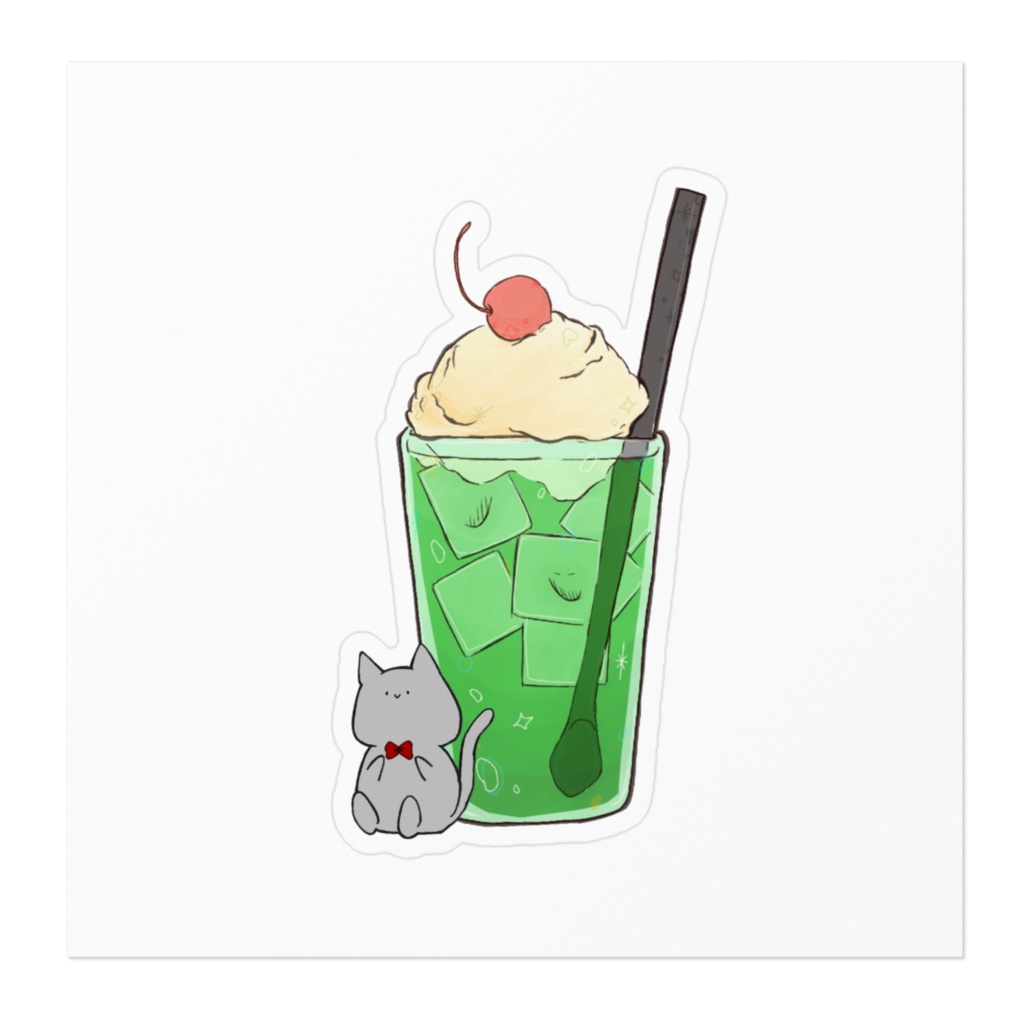 ねことクリームソーダ ステッカー