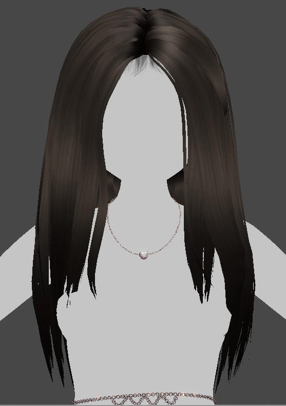 Natural straight hair with physics