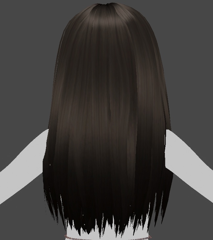 Natural straight hair with physics