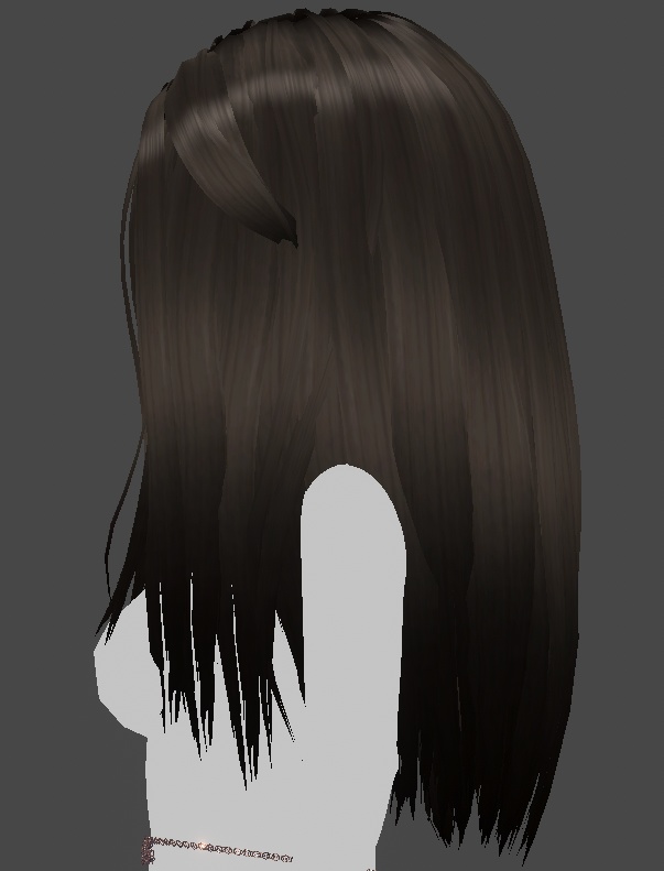 Natural straight hair with physics