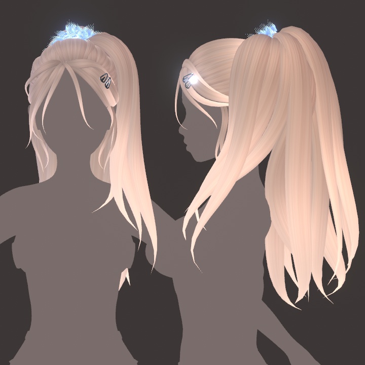 ヘアクリップでポニーテール (Ponytail with Hair Clips)
