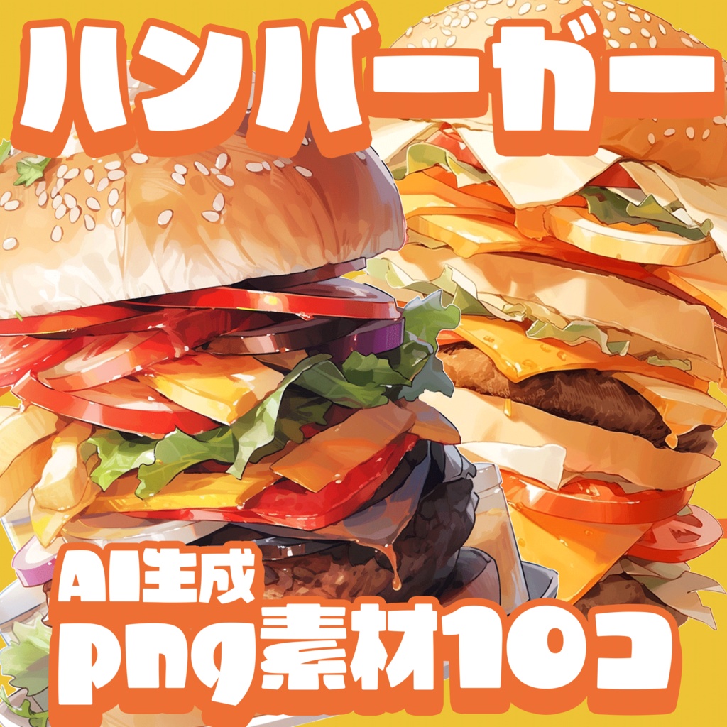 【無料配布】うまそうなハンバーガーの画像素材(AI生成)