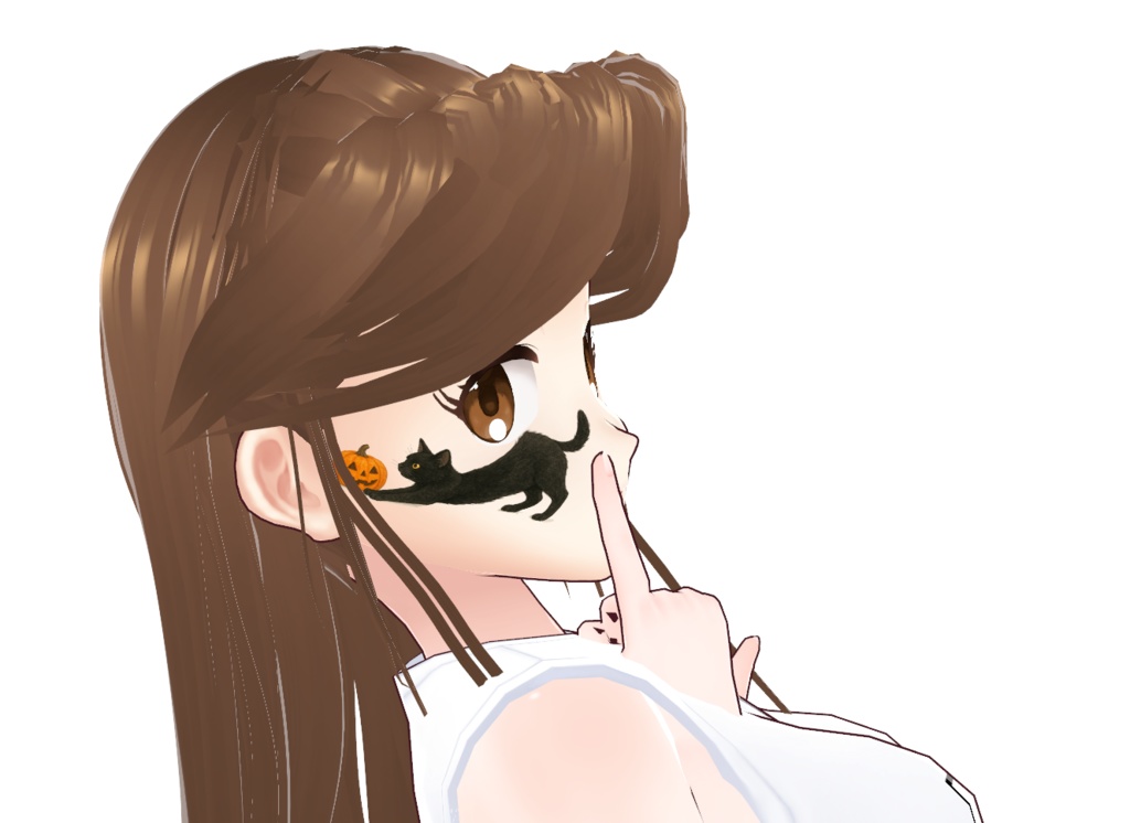 黒猫柄　ハロウィン頬ペイント