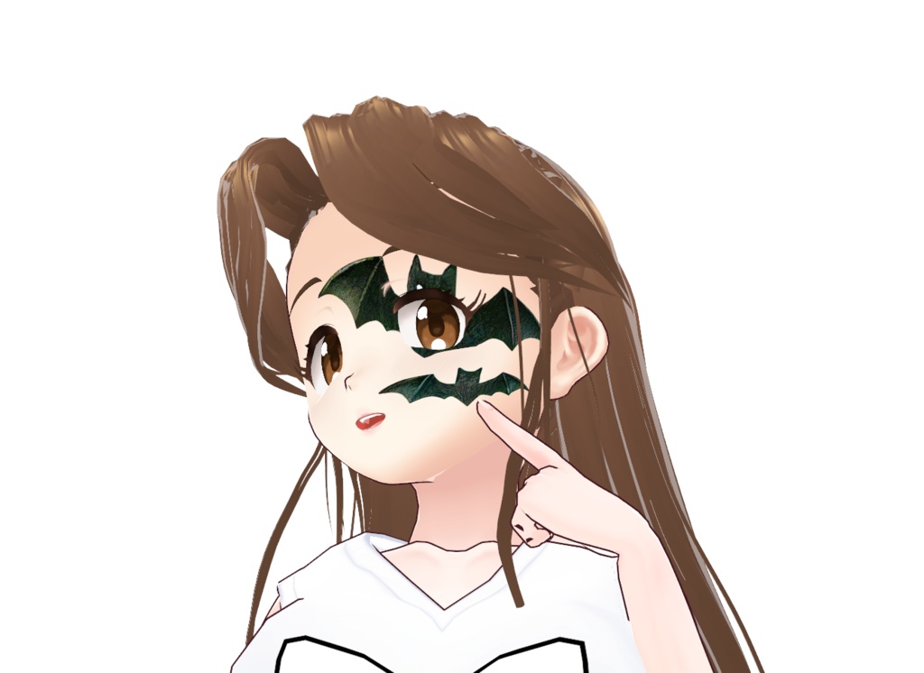 コウモリ二匹柄　ハロウィン頬ペイント