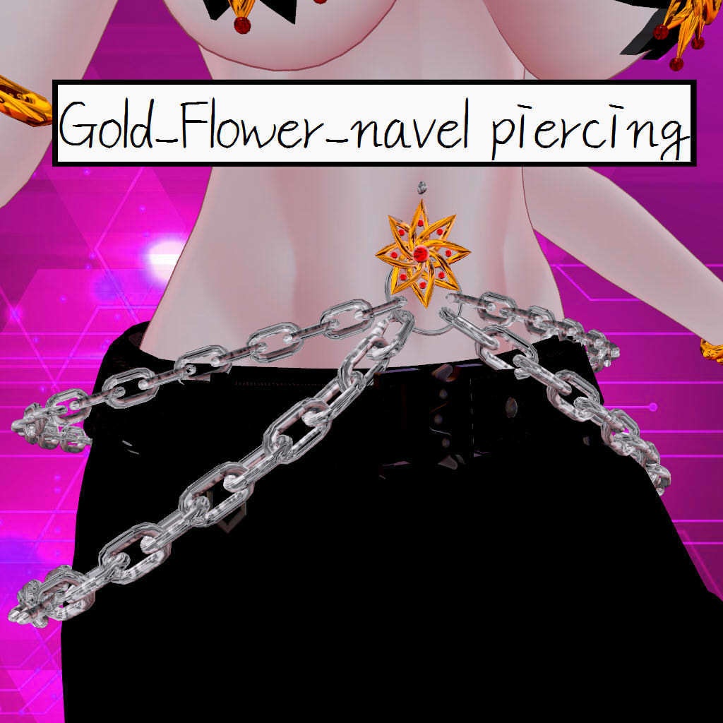 Gold_Flower_navel piercing