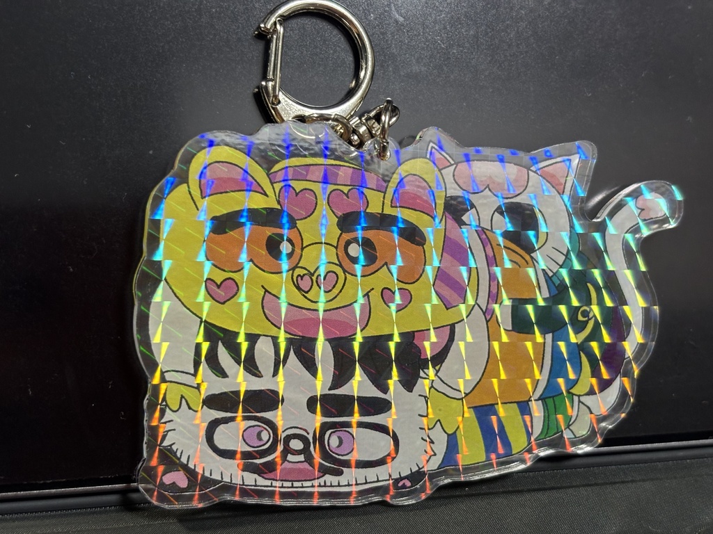 ぶひぶひなおやんぷにねこプリンホログラムアクリルキーホルダー