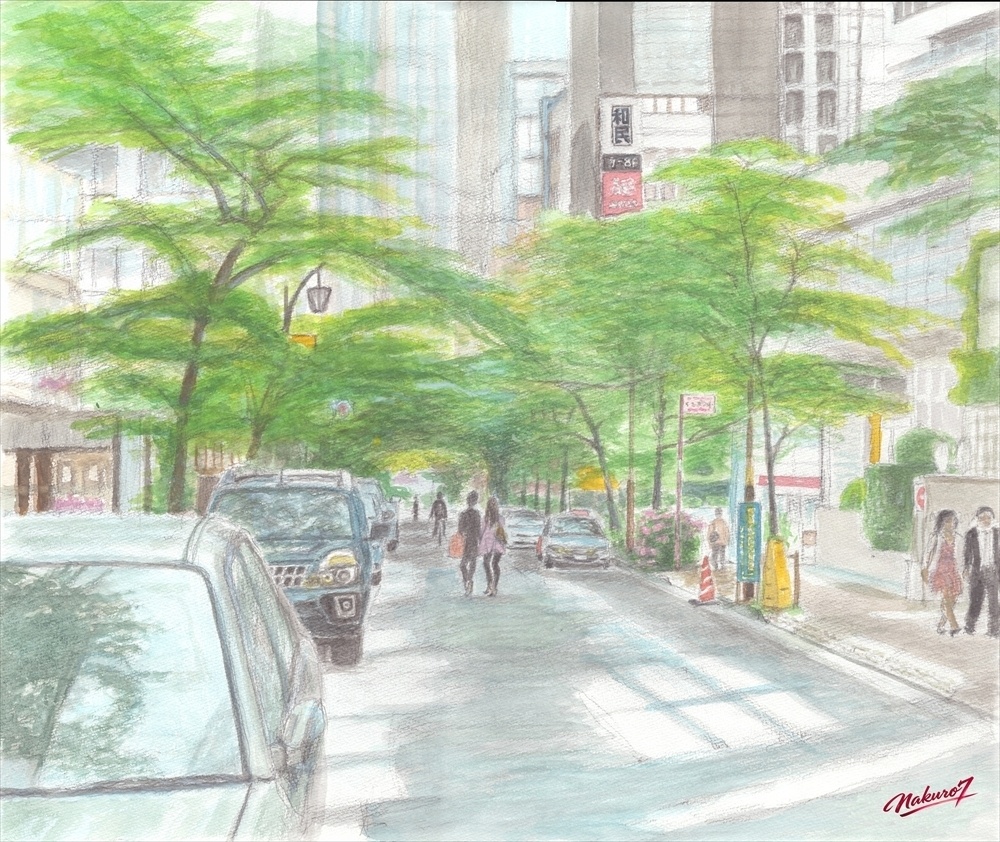 日本橋から銀座までのある風景|水彩画65作目【高解像度デジタル作品】