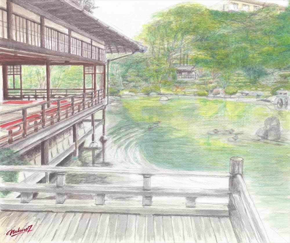友泉亭公園（福岡）｜水彩画62作目【高解像度デジタル版】
