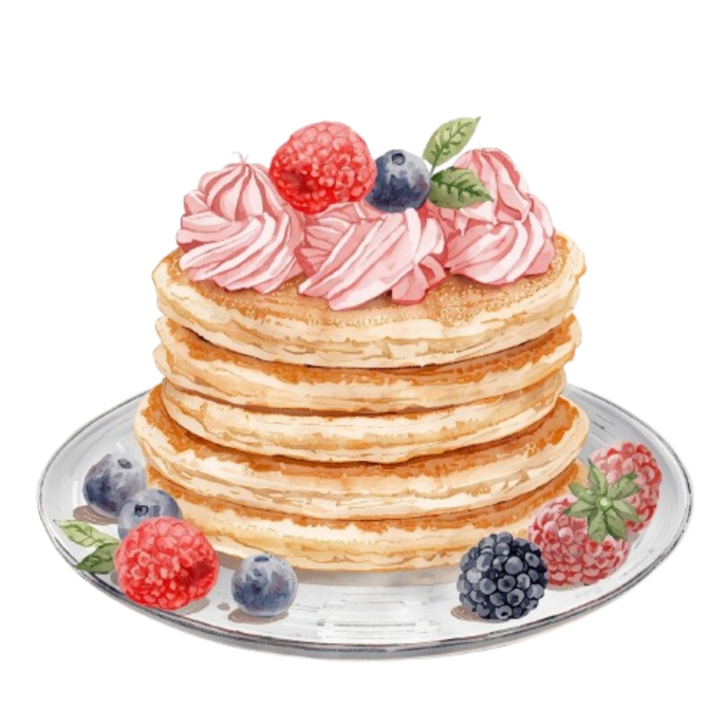 アンティークピンクのカフェ素材10点セット|水彩画風クリップアート|PNG