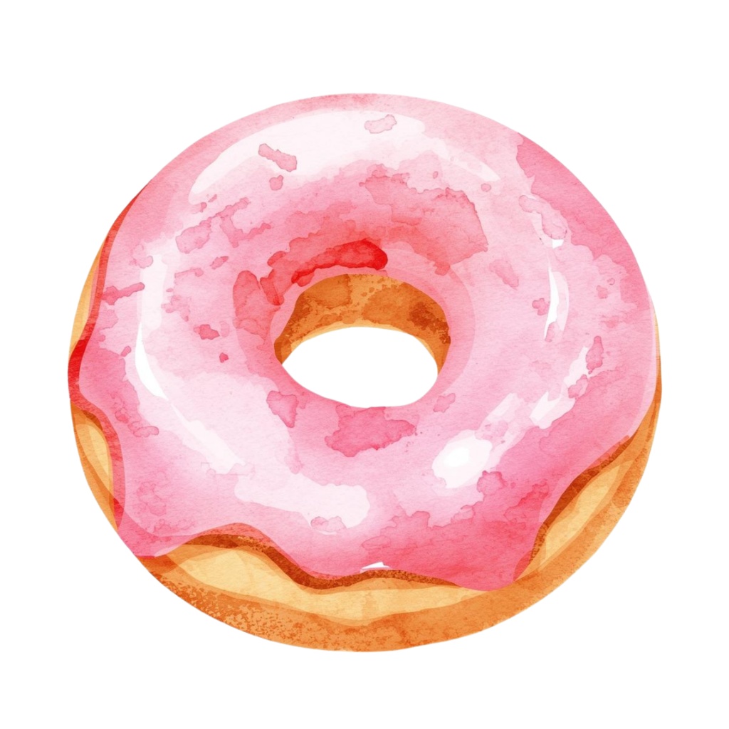 アンティークピンクのカフェ素材10点セット|水彩画風クリップアート|PNG