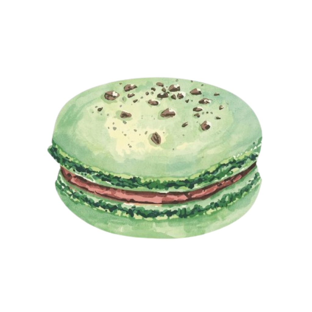 カフェ素材10点セット|アンティークグリーン|水彩画風クリップアート|PNG