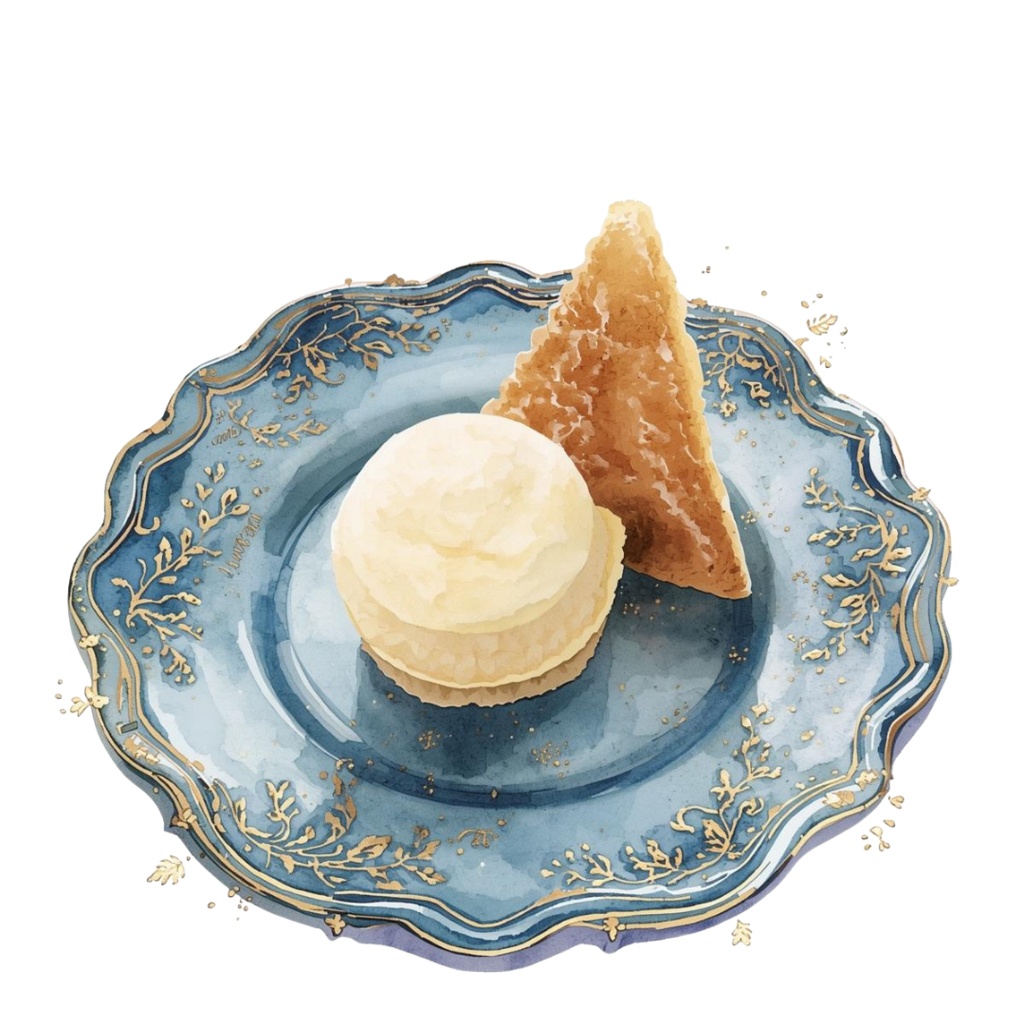 青×金カフェ素材10点セット|水彩画風クリップアート PNG