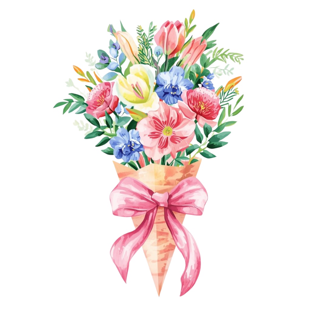 華やかすぎない、静かな花束水彩素材10種セット【花束3】