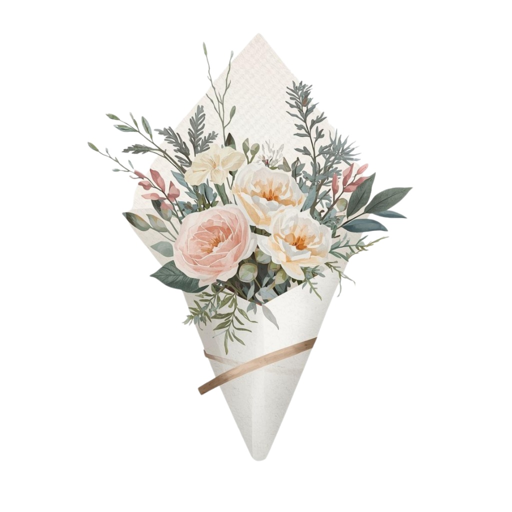 華やかすぎない、静かな花束水彩素材10種セット【花束3】