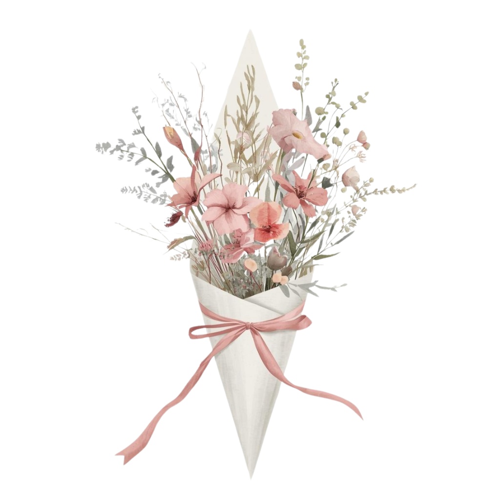 華やかすぎない、静かな花束水彩素材10種セット【花束3】