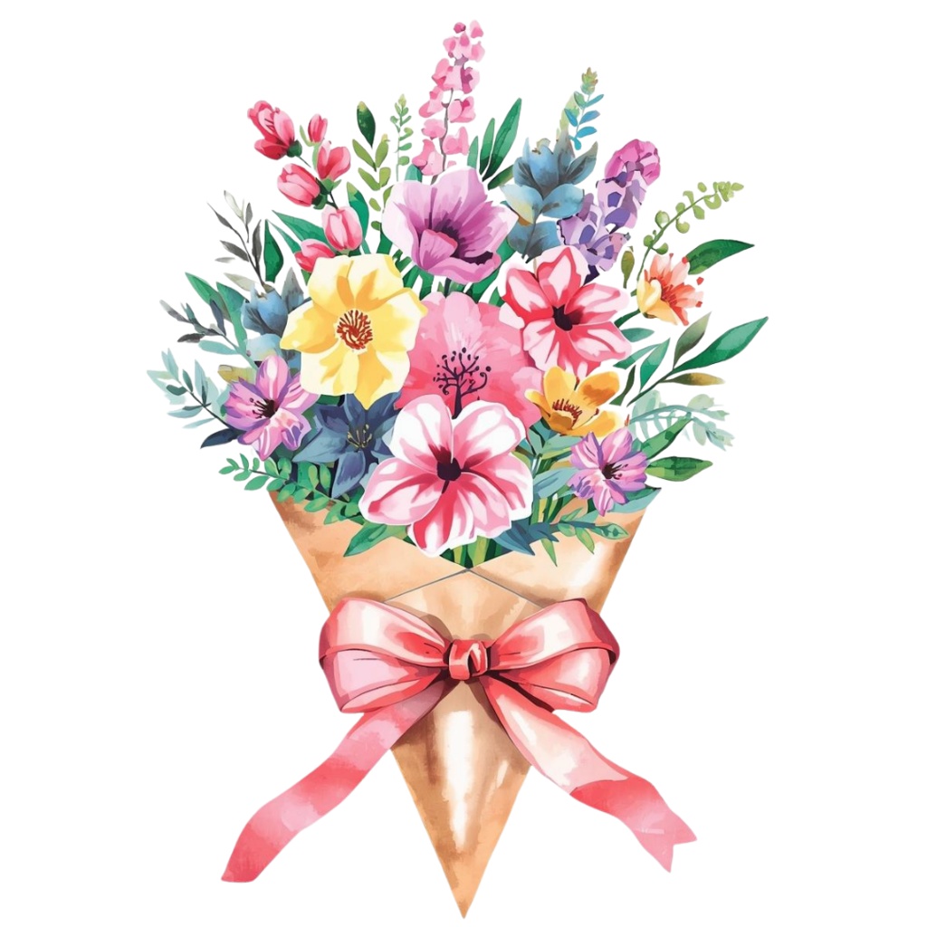 華やかすぎない、静かな花束水彩素材10種セット【花束3】