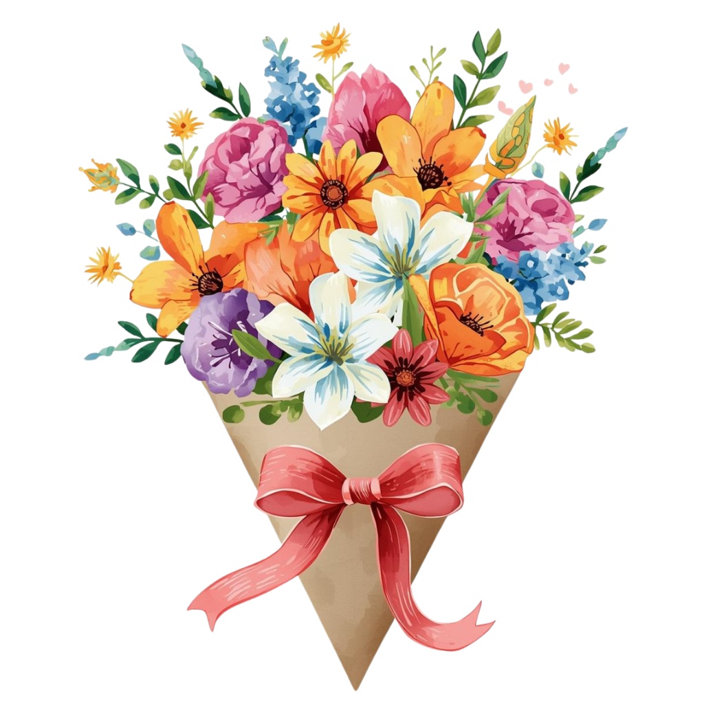 華やかすぎない、静かな花束水彩素材10種セット【花束3】