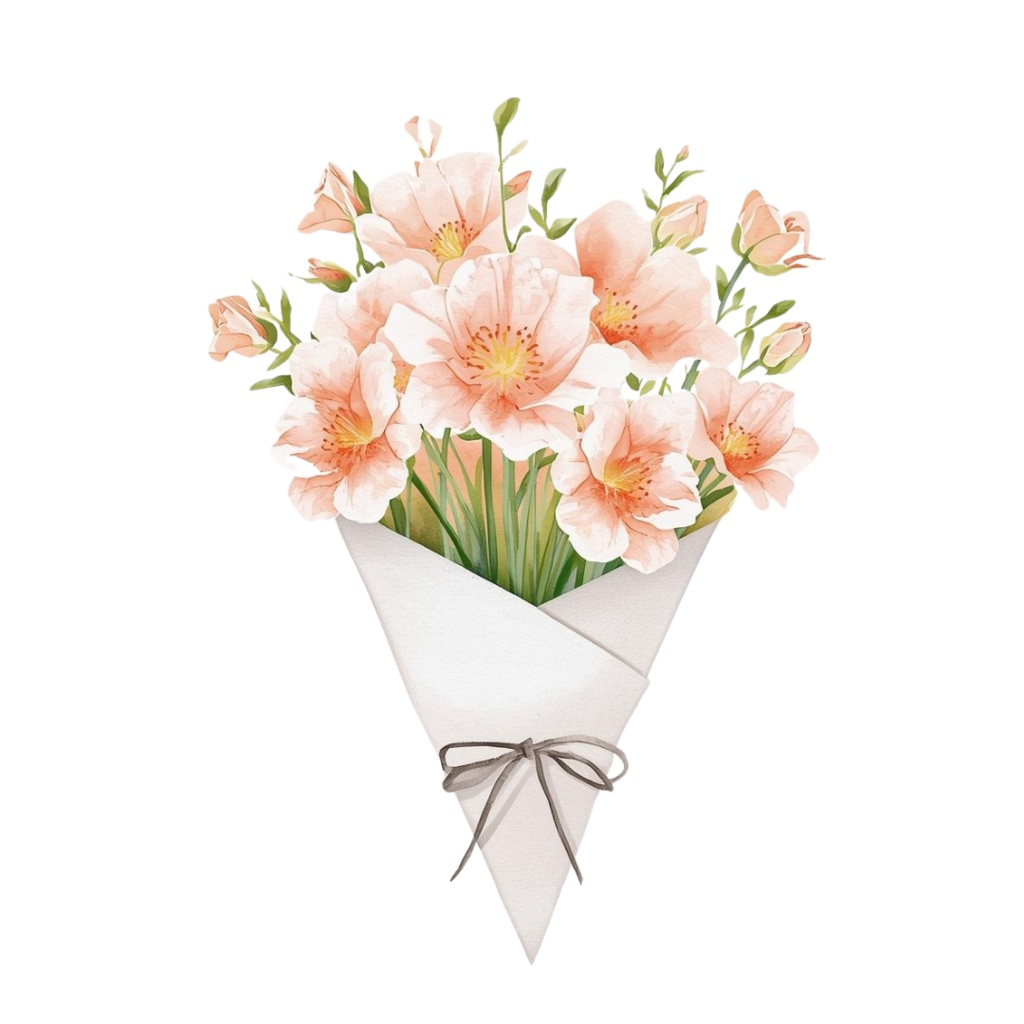 華やかすぎない、静かな花束水彩素材10種セット【花束3】