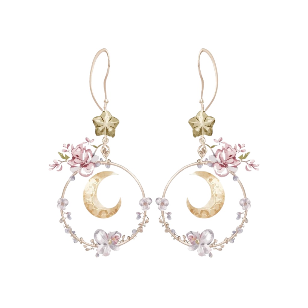 月と星アクセ素材15種セット【イヤリング・ピアス素材2】