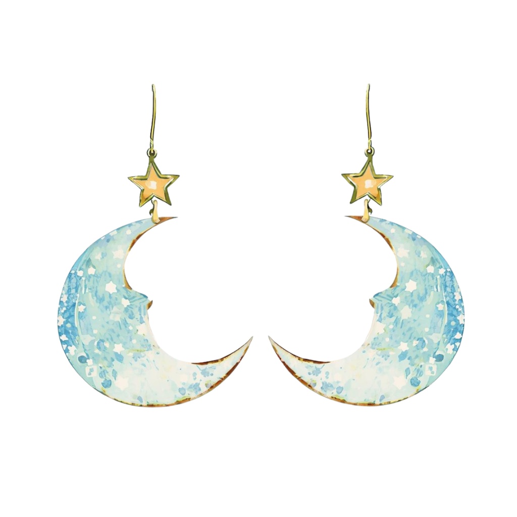 月と星アクセ素材15種セット【イヤリング・ピアス素材2】