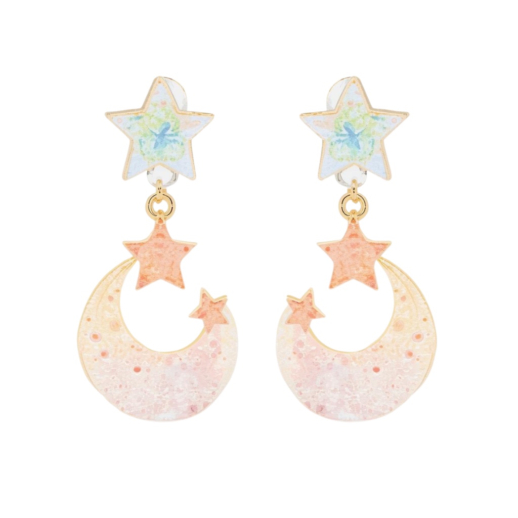 月と星アクセ素材15種セット【イヤリング・ピアス素材2】