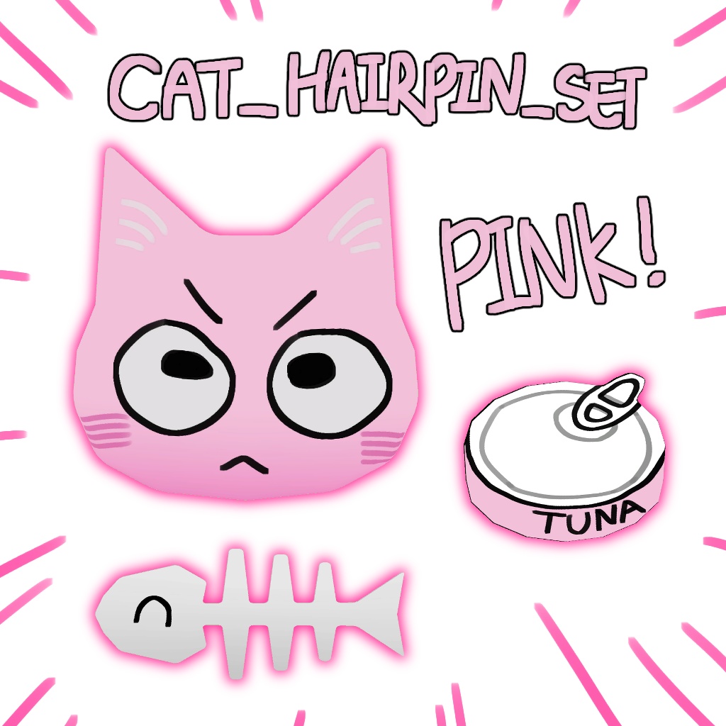 [VRChat] Cat_Hairpin_Set - T4CTU2 - BOOTH