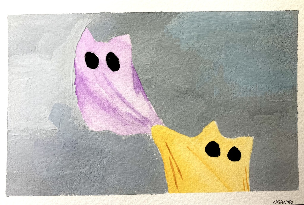 「待って」原画ポストカード