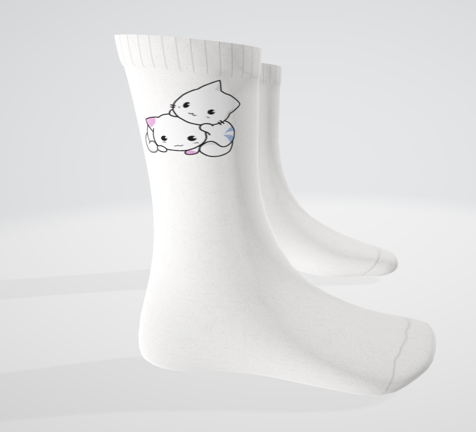 Cute socks - Panda's female base (Low poly & High poly)