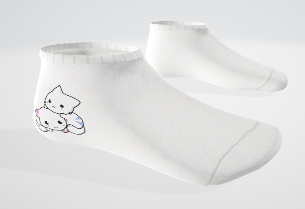 Cute socks - Panda's female base (Low poly & High poly)