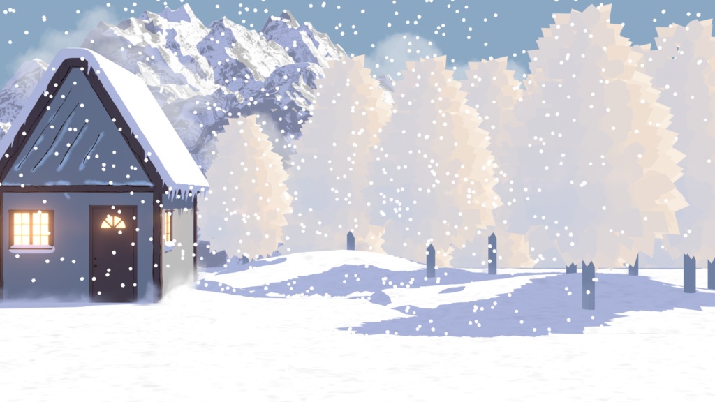Animated Background - Snowy Mountain