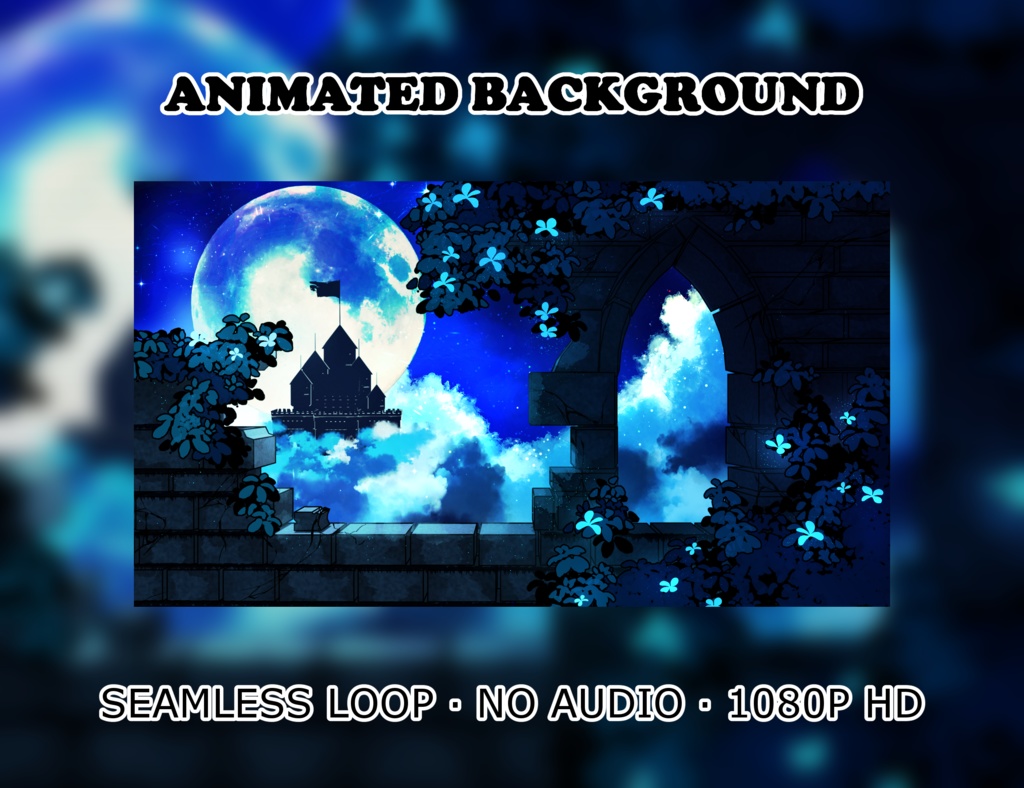 Animated Background - Moonlight Castle