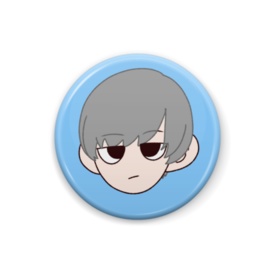 銀髪死んだ目缶バッチ