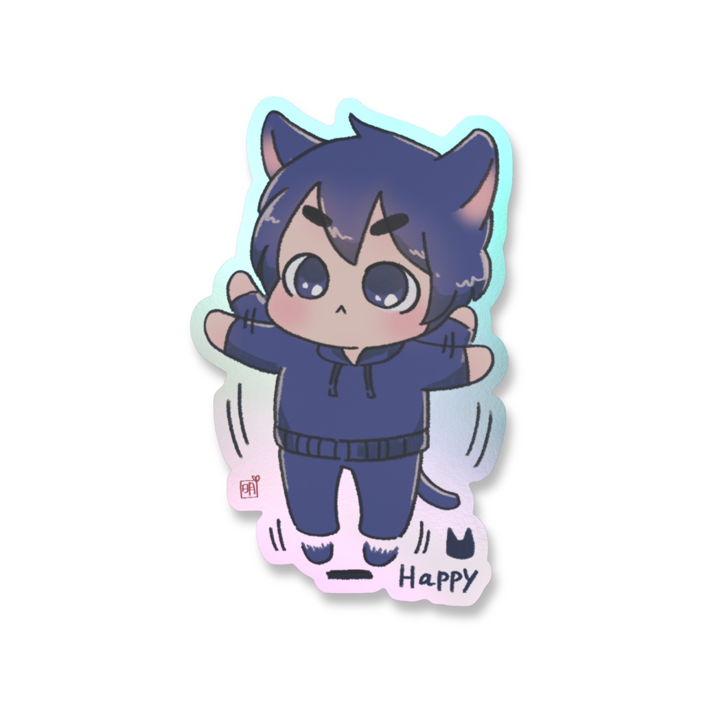 セバスにゃん オーロラステッカー