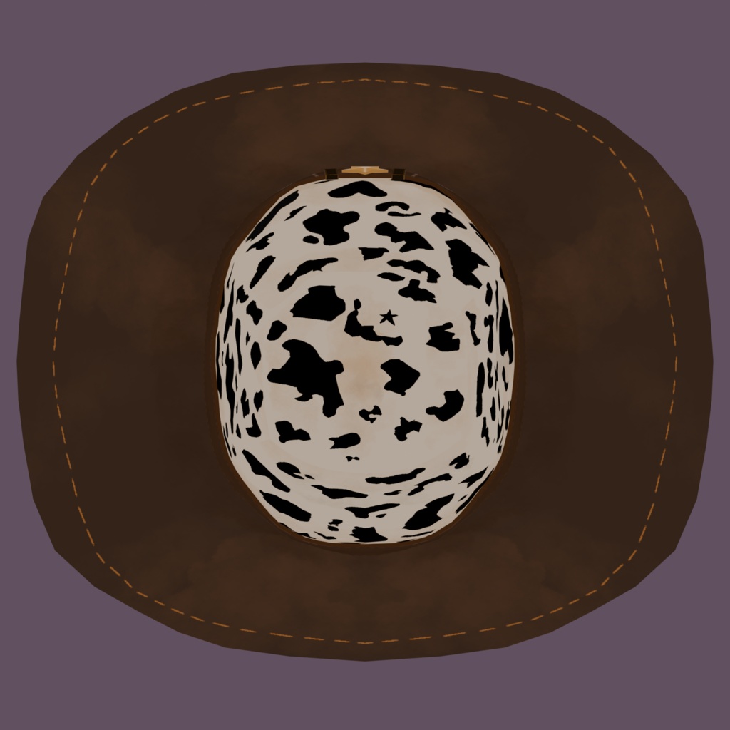 Cowboy Hat With Cow Spots Pattern VRChat