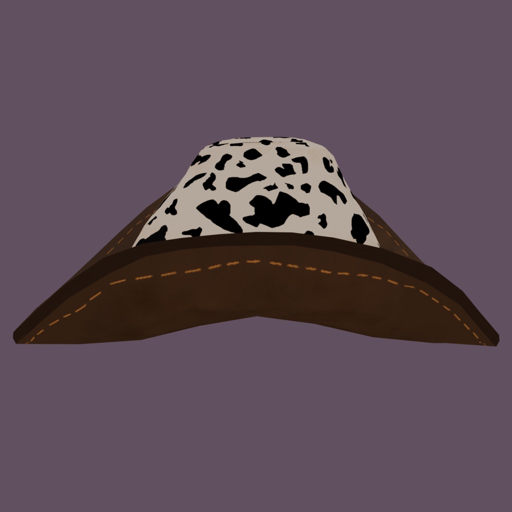 Cowboy Hat With Cow Spots Pattern VRChat