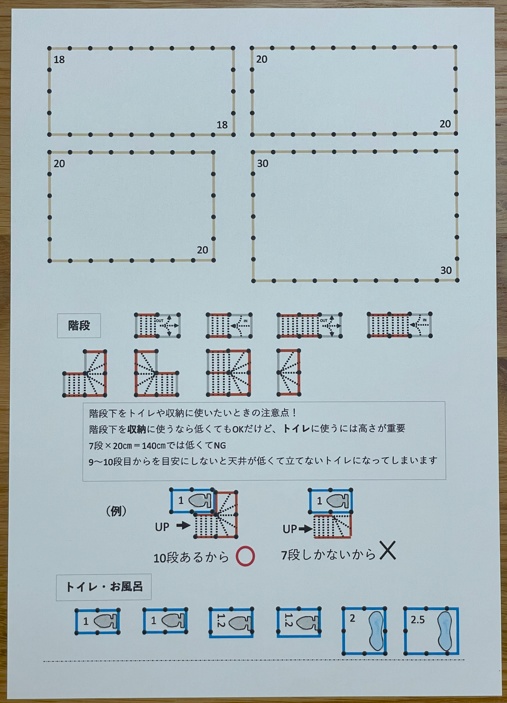 紙の間取りパーツセット − 自分で家の間取りを作れる!