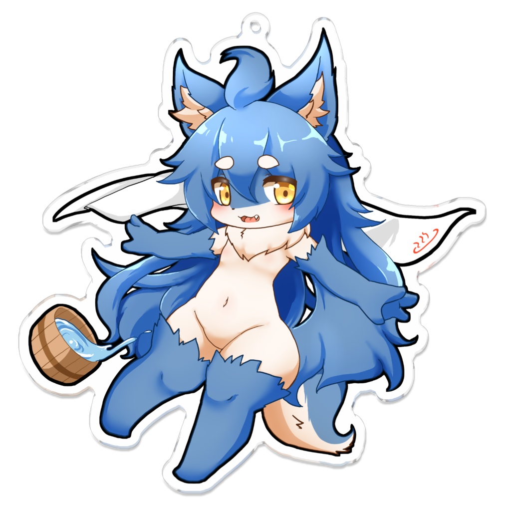 【創作】ミツミネSDキャラアクリルキーホルダー(温泉ver)