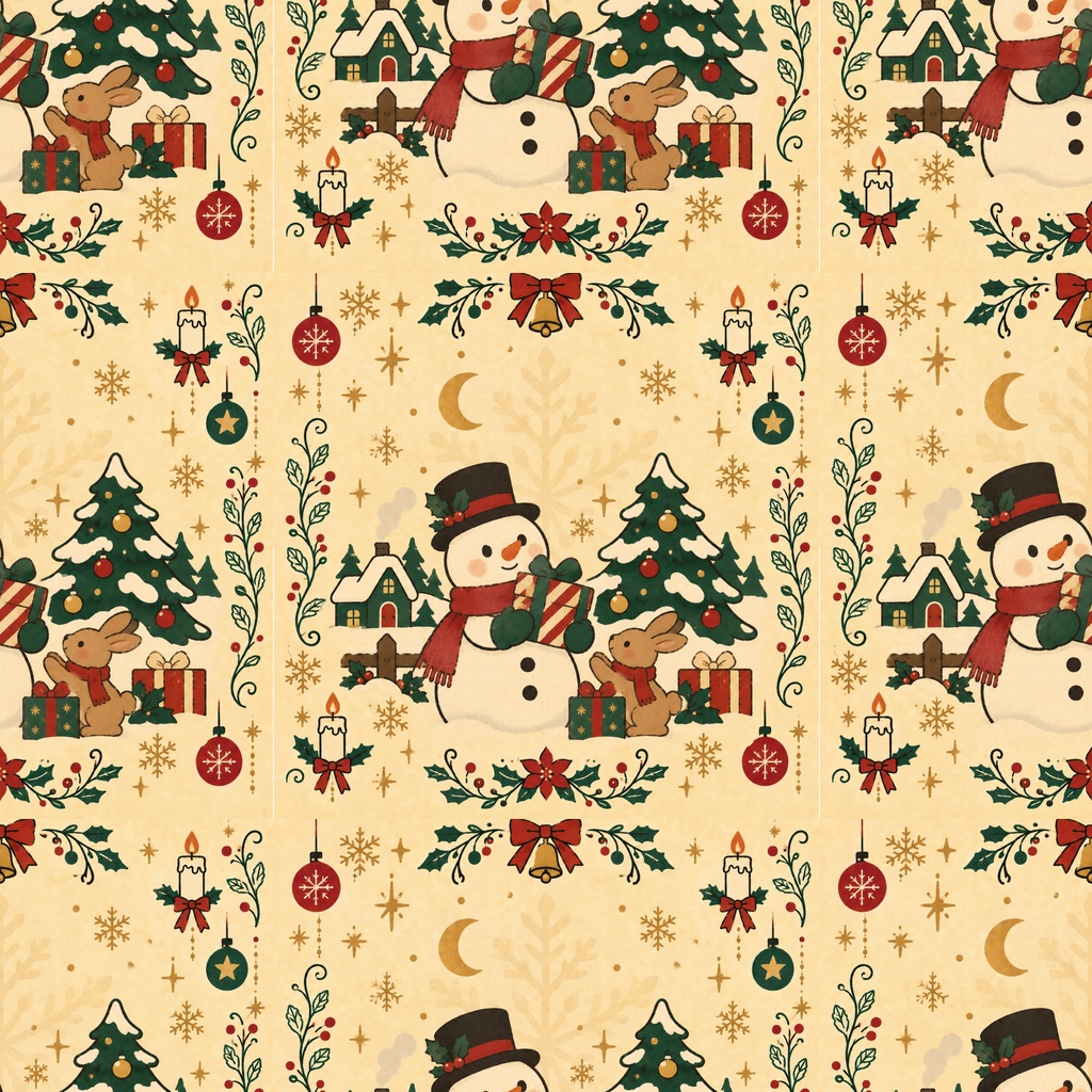 クリスマスデジタルペーパー/シームレスパターン6柄コンプリートセット/PNG・商用利用OK